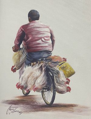 Man with Chicken by Keith Zenda