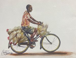 Boy with Chicken by Keith Zenda