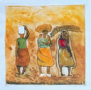 Going Home by Dumisani Ndlovu - collagraph print