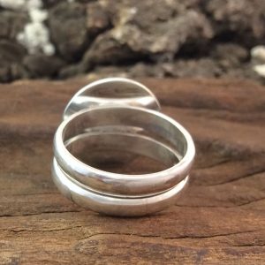 Silver Ndoro Ring with double band by The Zuri Collection