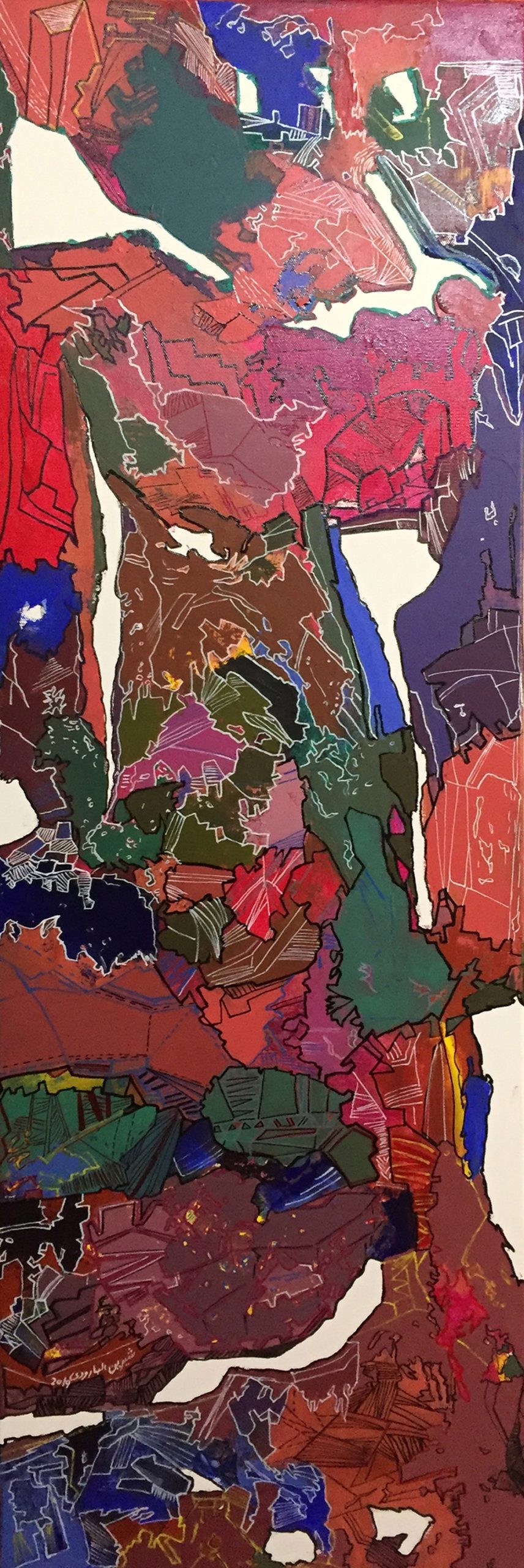 Abstract Land Abstract Land by Sherin Elbaroudi - acrylic and markers on canvas