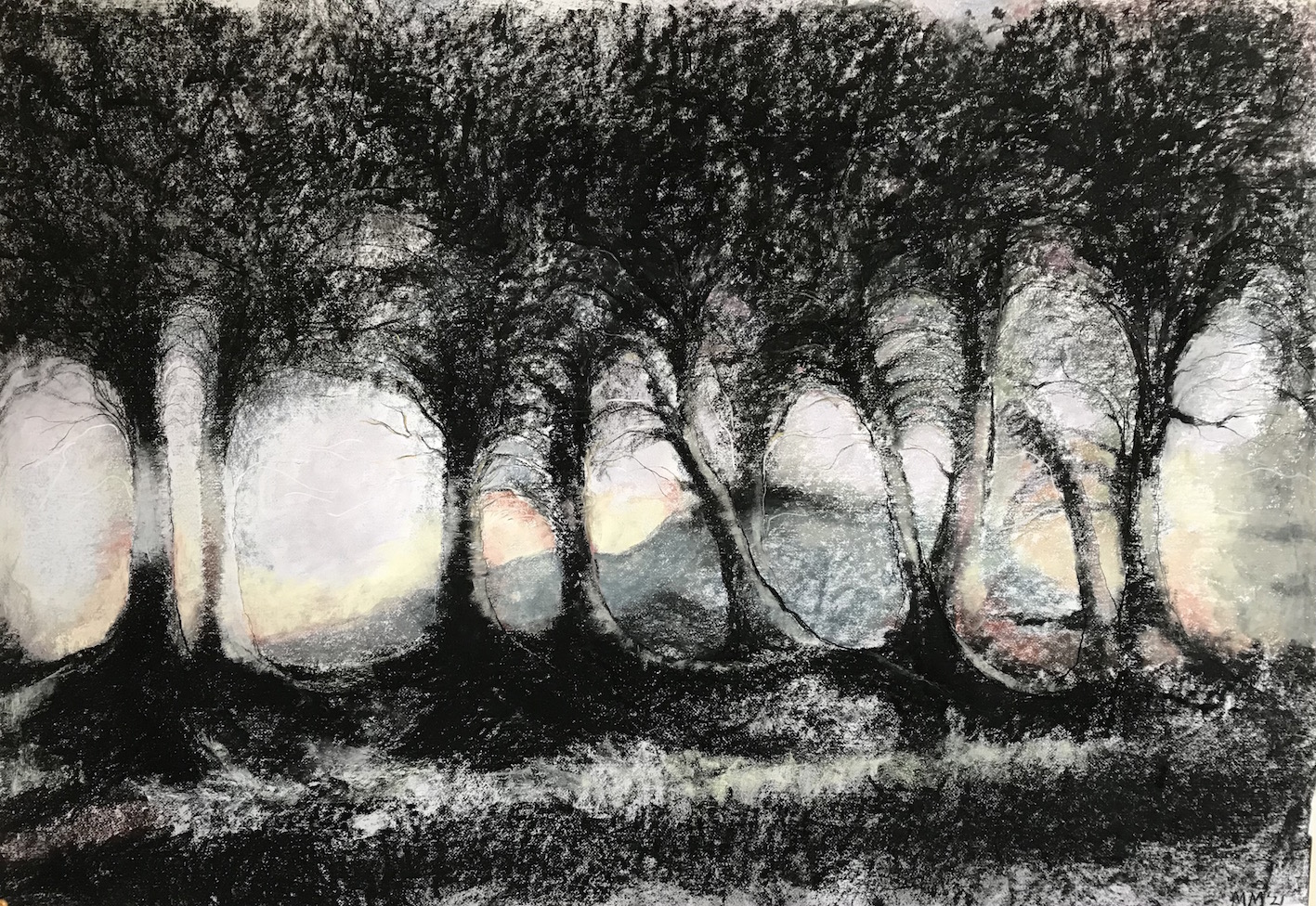 Timber; 100x70cm; pastel on paper; 2021 x