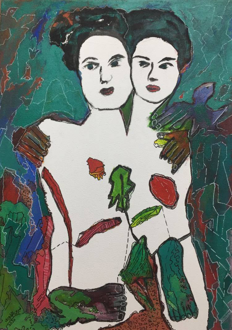 Together Together by Sherin Elbaroudi - acrylic on canvas